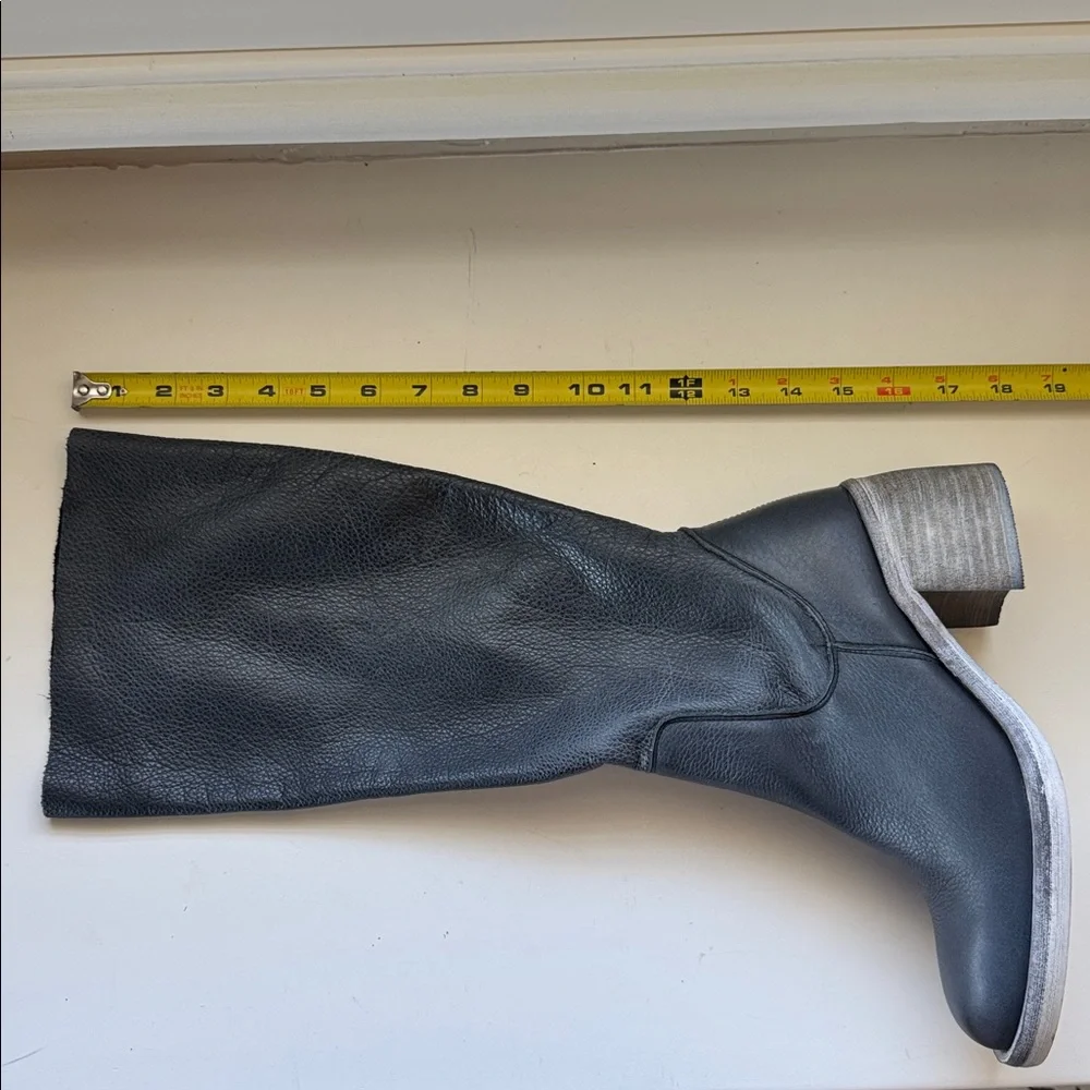 Free People Black Leather Knee-High Boots
